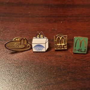 Lot Of 4 McDonald’s Employee‎ Lapel Hat Pins